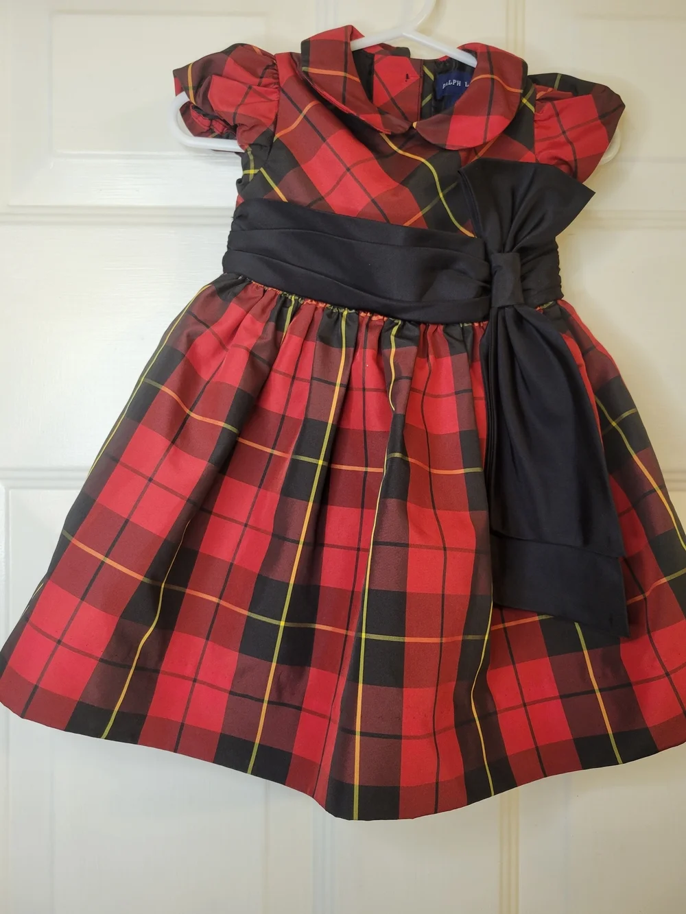 Ralph Lauren Red Plaid Dress with Black Sash